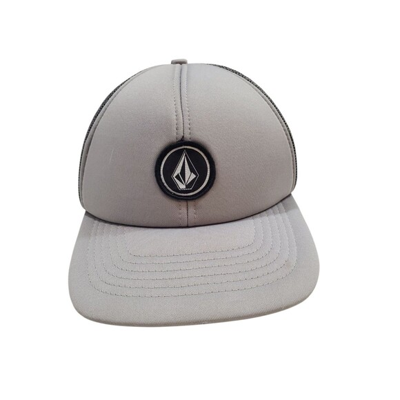 Volcom Hat Cap Mesh Trucker 6 Panel Mens Snapback Gray O/S Foam Patch Vintage - Picture 1 of 12